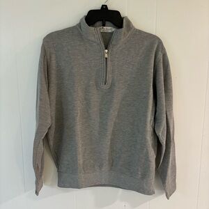 Peter Millar Men's Light Gray Quarter-Zip Sweater